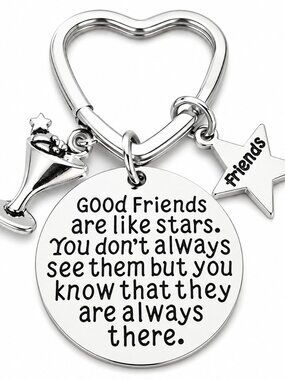 Best Friends Keychain-Good Friends Heart Keychain- Friend Jewelry- Martini